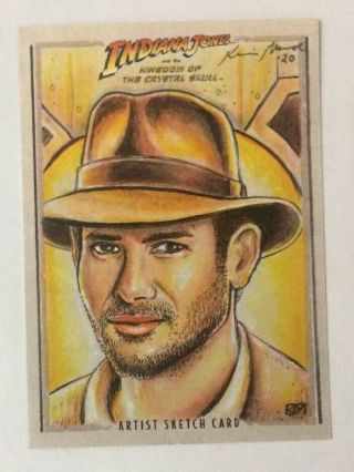 Sketch Card 1/1 Topps Indiana Jones Harrison Ford - Art By Kevin Munroe