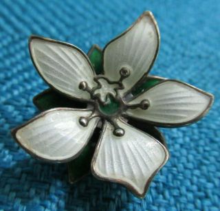 Vintage D - A Norway Sterling Enameled Flower Pin/broach David Anderson