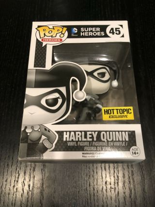 Funko Pop Heroes 45 Harley Quinn Black And White Hot Topic Exclusive