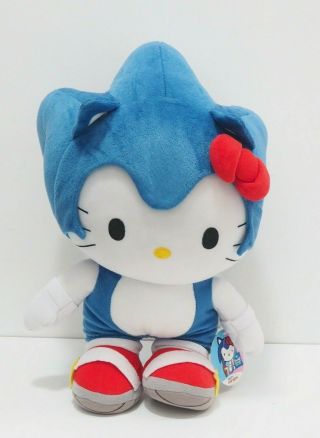 Hello Kitty X Sonic The Hedgehog Sanrio Sega Jumbo 15 " Plush 2012 Japan