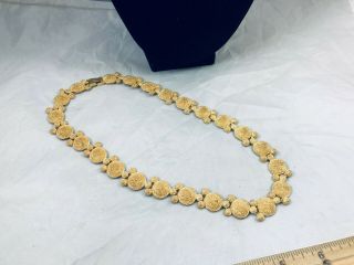 VTG.  UNMARKED MONET TEXTURED GOLD TONE CHUNKY NECKLACE 3