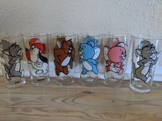Pepsi Collector Glasses Tom & Jerry 1975 Lo Of 6