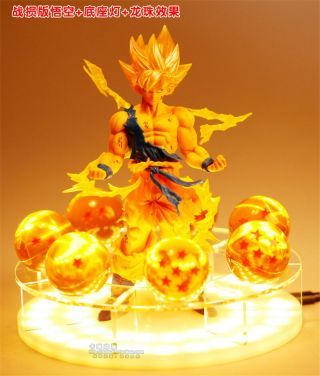 Dragon Ball Z Saiya Goku Crystal Balls Lamp Led Light Action Figure Decor