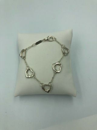 Vintage Sterling Silver Heart Link Bracelet,  Marked 925 104