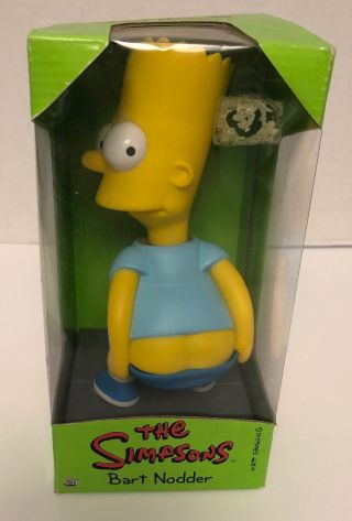 1997 The Simpsons Bart Nodder Bobble Head Mooning Figure Nib Vintage Blue Shirt