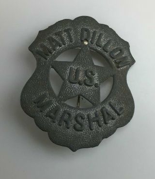 Vintage 1959 Matt Dillon U.  S.  Marshal Badge & Dodge City Boot Hill Coin Gunsmoke