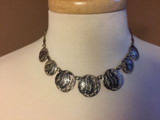 Vintage Siam Sterling Silver Jewelry Set - Necklace,  Bracelet,  Earrings,  And Pin