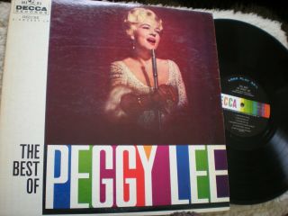 The Best Of Peggy Lee 2 Lp Decca Dl - 4025 High Fidelity Black Label Rainbow Orig