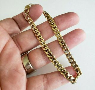 Vtg Sweet 1/20 14k Gold Filled Gf Cuban Link Chain Bracelet 12.  7 (gr) 8 " 6mm