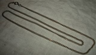 Vintage 1950s Chain Link Sterling Silver Necklace 24 3/4 X 1/8 Inch 13grams Vafo