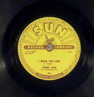 78 Rpm - - Johnny Cash,  Sun 241 " I Walk The Line ",  V,  Rockabilly - Rock - Country