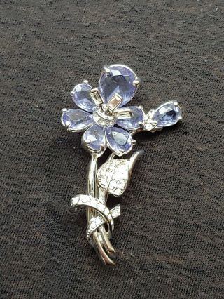 Nolan Miller Lavender Flower Brooch Vg