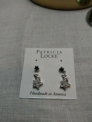 Estate Patricia Locke Pierced Stars Earrings In