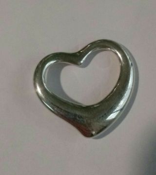 Sterling Silver Tiffany & Co.  Elsa Peretti Extra Large Floating Heart Pendant
