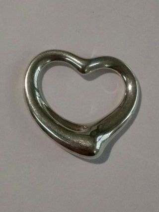 Sterling Silver Tiffany & Co.  Elsa Peretti Extra Large Floating Heart Pendant 2