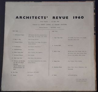 ARCHITECTS ' REVUE 1960 - ROBERT CUMING & GRAHAM WHITFORD - SCORE CUSTOM PRESS 3