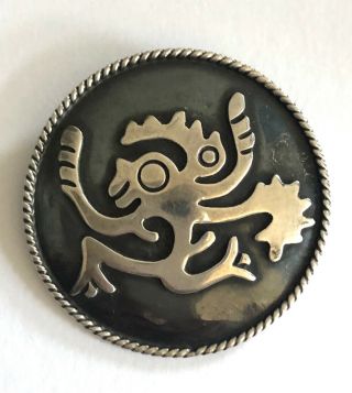 Vintage Signed Maricela Taxco Mexico Sterling Silver Brooch