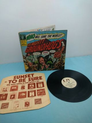 Mighty Groundhogs Who Will Save The World A1/b1 Vinyl Lp Signed By Tony Mcphee