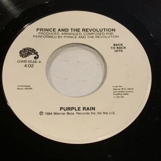 45rpm Prince Purple Rain / Raspberry Beret Back To The Hits Ex Paisley Park