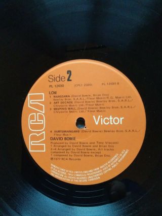 David Bowie - Low - Vinyl LP,  Insert UK 1st A1/B2 Stickered Back Ex,  played 2