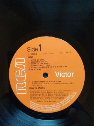 David Bowie - Low - Vinyl LP,  Insert UK 1st A1/B2 Stickered Back Ex,  played 3