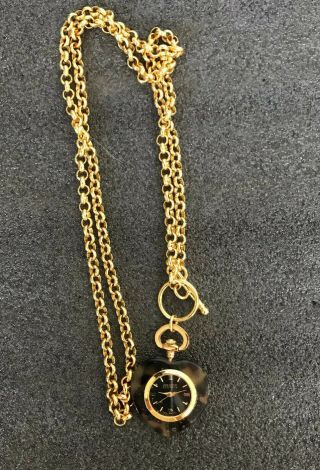 Vintage Joan Rivers Classic Hanging Watch Pendant Fob Heart Necklace
