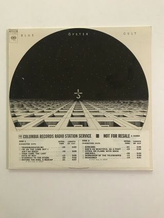 Blue Oyster Cult - Self - Titled - Promo Lp - 1972 Us Columbia Pressing