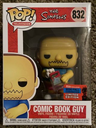 Comic Book Guy - 2020 Nycc Exclusive The Simpson’s Funko Pop Vinyl Figure 832