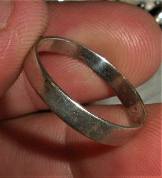 Antique 1750 - 1770 Revolutionary War Era Silver Wedding Band Ring Vafo