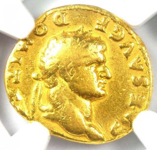 Ancient Roman Domitian Gold Av Aureus Coin 81 - 96 Ad - Certified Ngc Fine