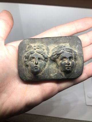European Finds Ancient Roman Bronze Plaque Depicting Two Woman