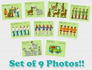 Rare Set Of 9 Scooby Doo Cartoon Color Tv Photos Hanna Barbera Studios