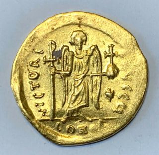 Ancient Byzantine Coin Justinian I.  527 - 565 A.  D.  Solidus Gold Scarce