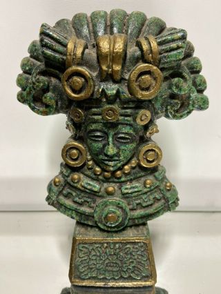 Vtg.  Zarebski Design Mexican Aztec Mayan Ancient God Rare Stone Statue