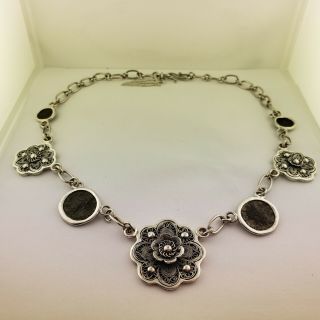 Barry Brinker Silver Filigree And Ancient Coin Necklace