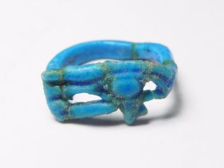 Zurqieh - Cy116 - Ancient Egypt.  Time Of King Tut Faience Ring.  Eye Of Horus