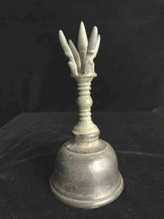 Ancient Southeast Asia Khmer Bronze Buddhist Ghanta Bell Vajra Handle12th - 13th C