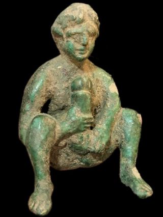 Rare Ancient Roman Bronze Period Erotic Statue - 200 - 400 Ad (1)