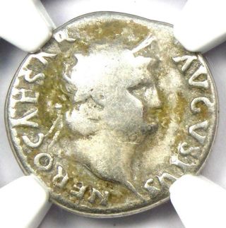 Ancient Roman Nero Ar Denarius Silver Coin 54 - 68 Ad - Certified Ngc Vg - Rare