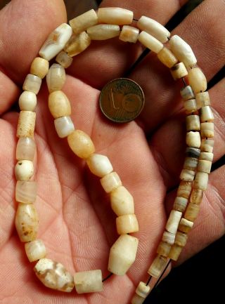 40cm Perle Ancien Afrique Mali Niger Ancient African Neolithic Banded Agate Bead