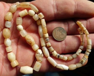 40cm Perle Ancien Afrique Mali Niger Ancient African Neolithic Banded Agate Bead 3