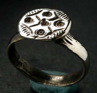 A Ancient Anglo - Saxon Silver Ring - Wearable