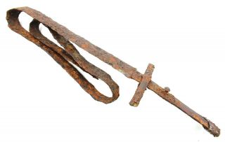 Ancient Rare Authentic Viking Scythian Khazar Iron Battle Sword 6 - 8th AD 3