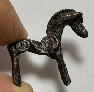 Circa 100 Bc - 100 Ad Ancient Celtic Bronze Leaping Horse Figurine 38mm