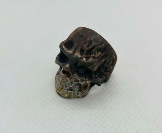 Rare Ancient Roman Military Legionary Senatorial Bronze Ring Skull Museum Qualil