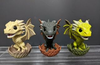 Dragon Hatchlings Drogon,  Viserion & Rhaegal - 3 Pack Game Of Thrones Pop Loose