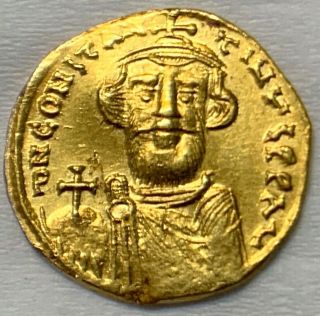 Ancient Byzantine Gold Coin Constans Ii; 641 - 668 Ad.  Solidus; Scarce Coin