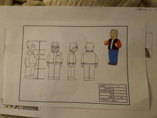 " The Simpsons " - Model Character Sheet And Sm.  Storyboard,  W/ Matt Groening,  Rare