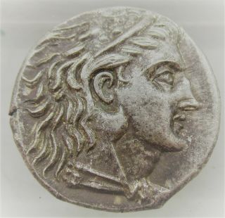 Unresearched Ancient Greek Ar Silver Tetradrachm Coin 16.  52g