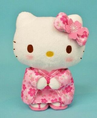 Hello Kitty Sakura Cherry Blossom Kimono Plush Stuffed Doll M Sanrio W/tracking